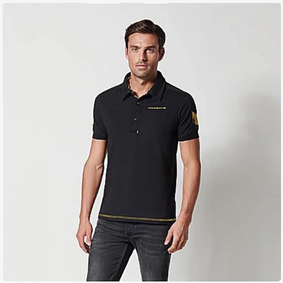 Porsche Polo Shirt GT4 Club sport Collection-Size S Color Black & Yellow